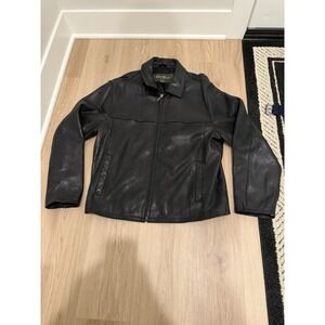 Men's Size XL Eddie Bauer Leather Jacket - Black